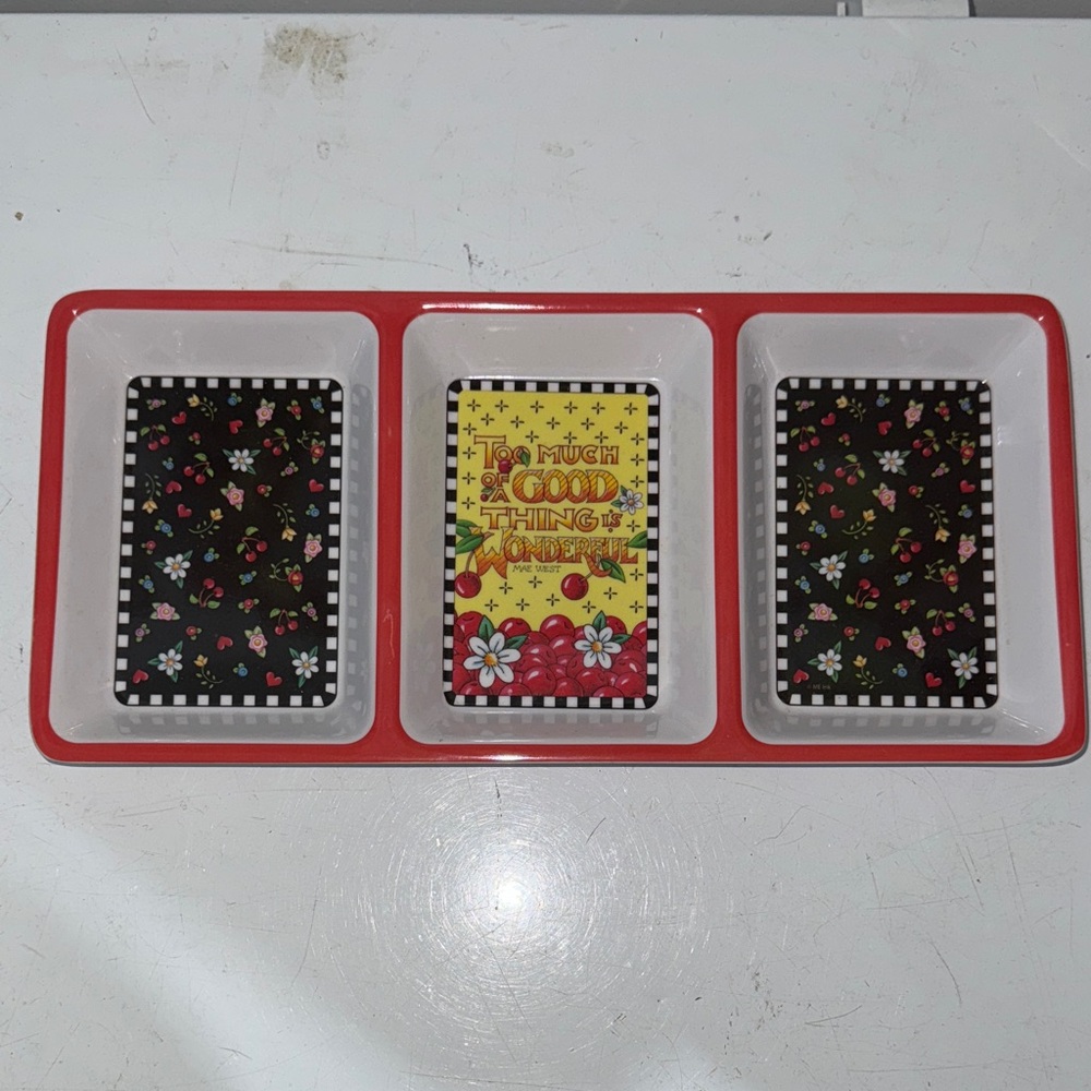 Mary Engelbreit vintage Melamine 3 part Tray